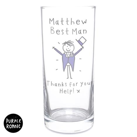 Personalised Purple Ronnie Wedding Male Hi Ball Glass £10.99